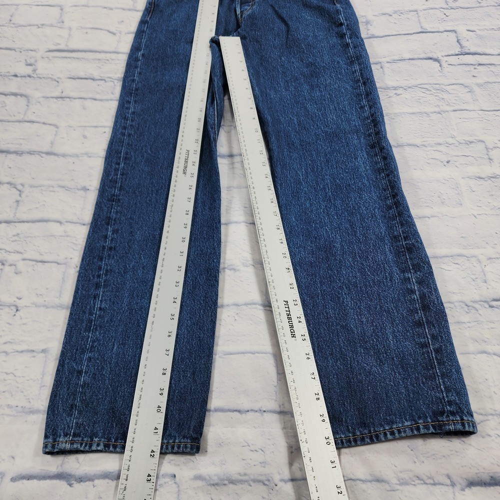 Levis 501 Premium MENS 30X32 Big E Jeans Blue Denim Straight Button Fly - Picture 2 of 13